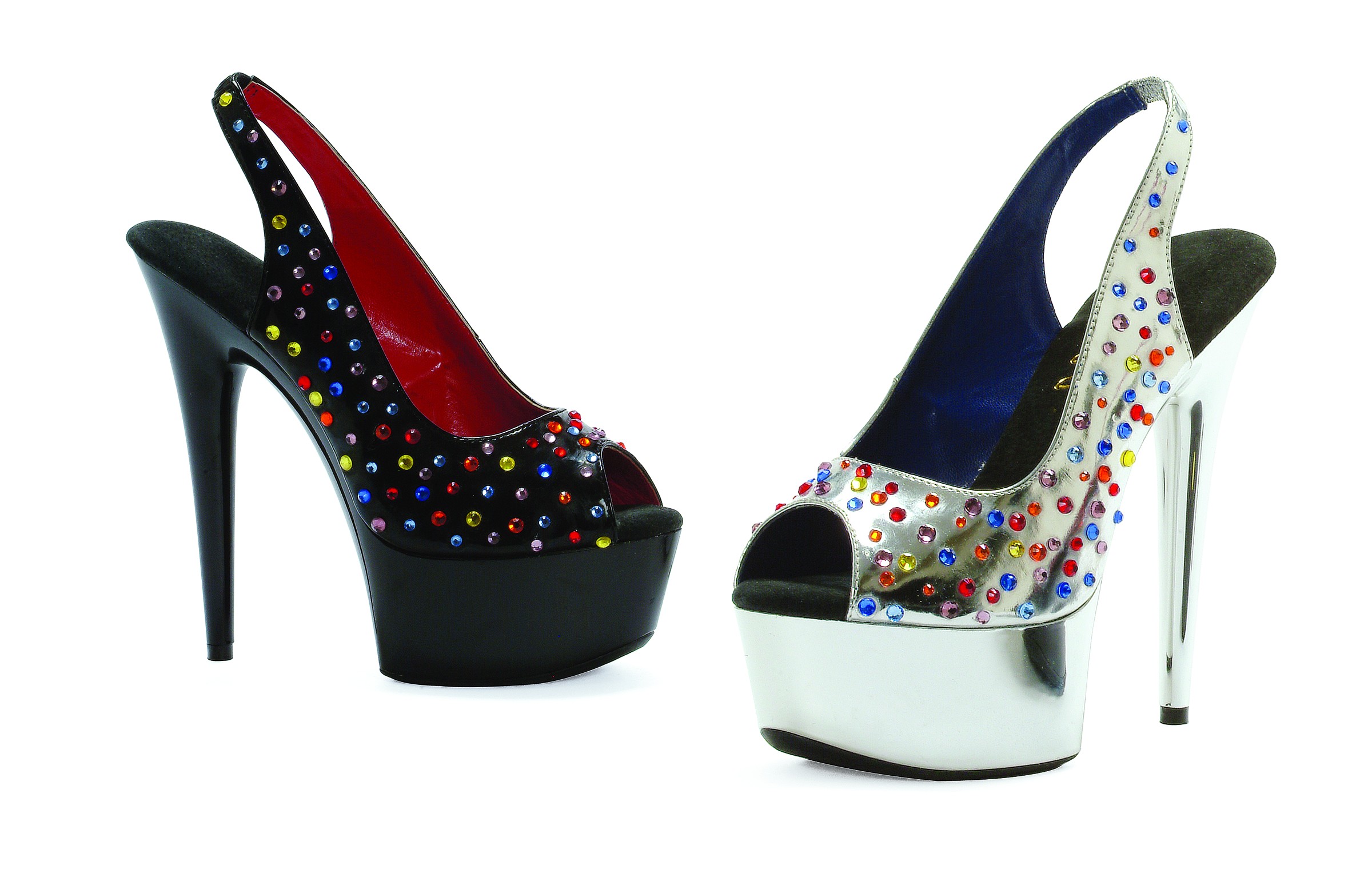 Bedazzled - 6 Inch Peep Toe with Rhinestones